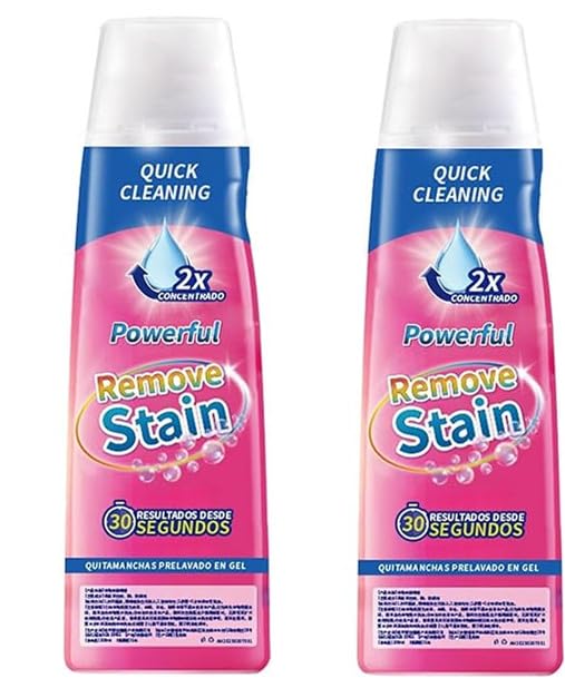 Nano - Gel removedor de manchas de limpieza rápida, gel limpiador de manchas resistente, sin lejía, removedor de manchas para el hogar, manchas de lavandería con enzimas activas, emover, lavadora para