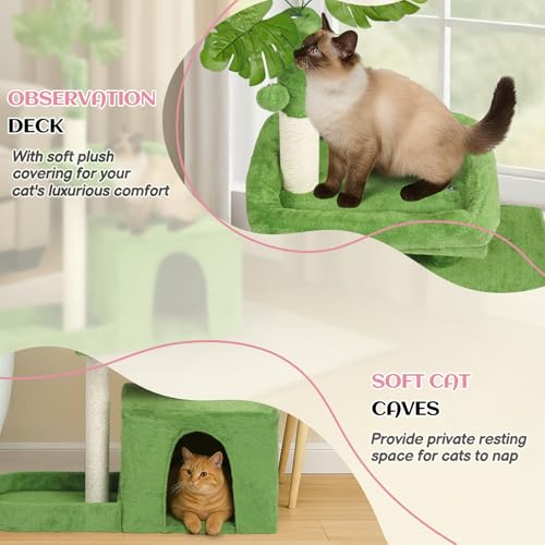 Árbol para Gatos VINGLI de 48.43 pulgadas de alto verde miniatura 4