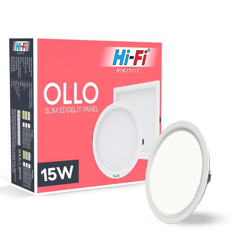 Image of Hi-Fi OLLO Polycarbonate 15-watt Round Led Downlighter| Recessed Led Downlight|Led Ceiling Light for Home and Hall|Cut Out: 68 mm, Color: Natural White (4000K) Pack of 1