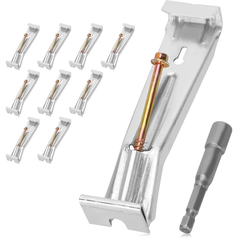 Ijsdnvjndx Silver 10Pcs 5 Inch Gutter Hangers With A Pre-Inserted Rust,Quick Gutter Clips Hidden Gutter Bracket Come