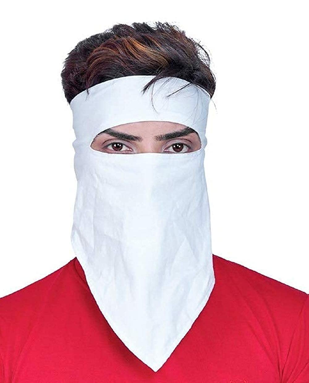 DMB STORE Double Cotton Fabric Reusable, Washable, Durable Full Face Mask for Bikers from Dust Protection and Respirator Pollution (White) - PACK OF 2 (B0BZ3ZJXGV) Amazon Price History, Amazon Price Tracker