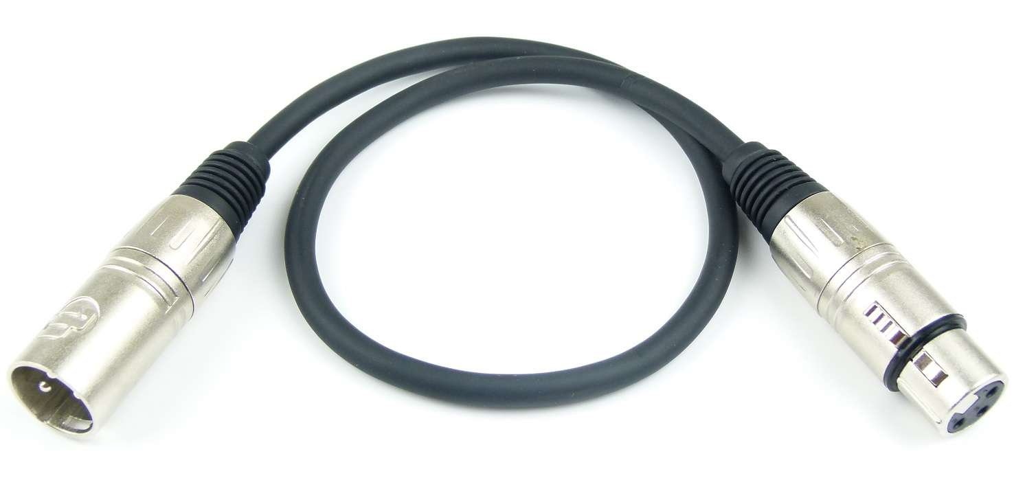 Adam Hall Cables 10 Stück K3MMF0050BLK Mikrofonkabel XLR female auf XLR male DMX Audio Kabel 3 pol polig (0,5 m, Schwarz, 10)