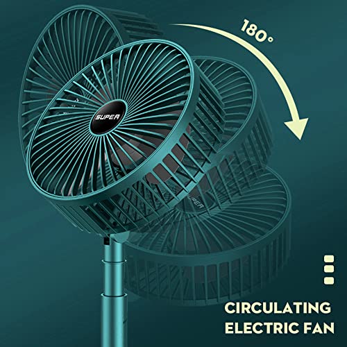 Portable Rechargeable Desk Fan, Folding Fan 3 Speeds Adjustable Height Table Fan With Timer, 2000Mah Rechargeable Usb Charging For Home Office Travel Camping Rv Desk Bedroom Outdoor (Green) #TOP2