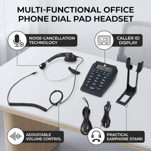 Teléfono con cable para Call Center multifuncional con silencio y redial miniatura 4
