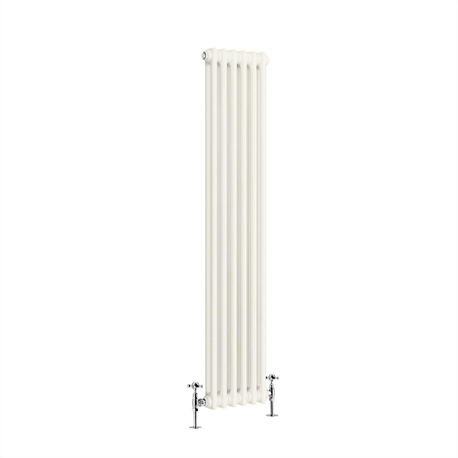 G-Rad Cream Double Column Vertical Cast Iron Radiator - (H) 1500 x (W) 285mm - Modern Contemporary High-Output Heavy Duty Radiator - Wall Mounted Central Heating for Home Décor Living Dining Bedroom