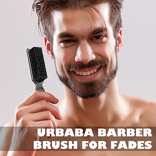 Urbaba Barber Brush 3 Pieces - Nylon Bristles Fade Brush - Clipper Brush Cleaner - Barber Brushes For Fades, Clippers Blades Combs Cleaning, Hair Styling, Barbers Supplies White #TOP4