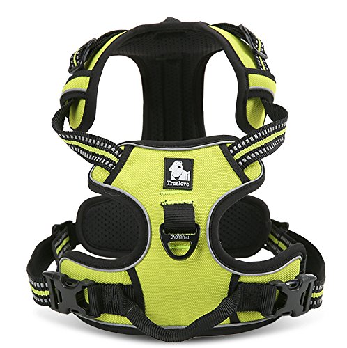 WINHYEPET True Love Dog Harness, No-Pull Reflective Pet Harness with 2 Leash Clips Adjustable Soft Padded Dog Vest with Easy Control Handle for Small Medium Large Dog TLH5651(Neon Yellow,XS)