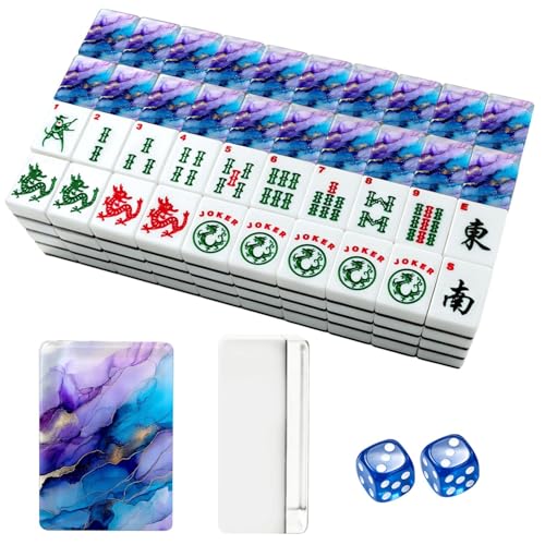 Juego de Mahjong Americano con 166 piezas acrílicas miniatura 1