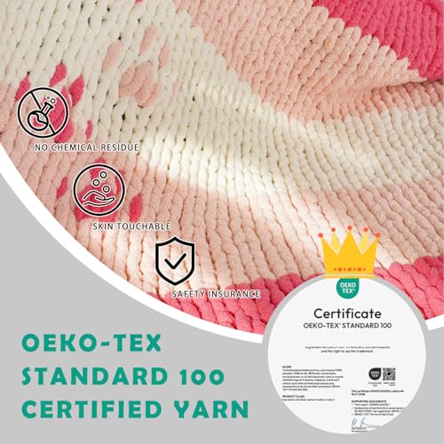 Chunky Yarn for Hand Knitting, Chunky Chenille Blanket Yarn for Crocheting, Bulky Soft Fluffy Chenille for Blanket Project, 8 Pack of 8oz/25yds, Black
