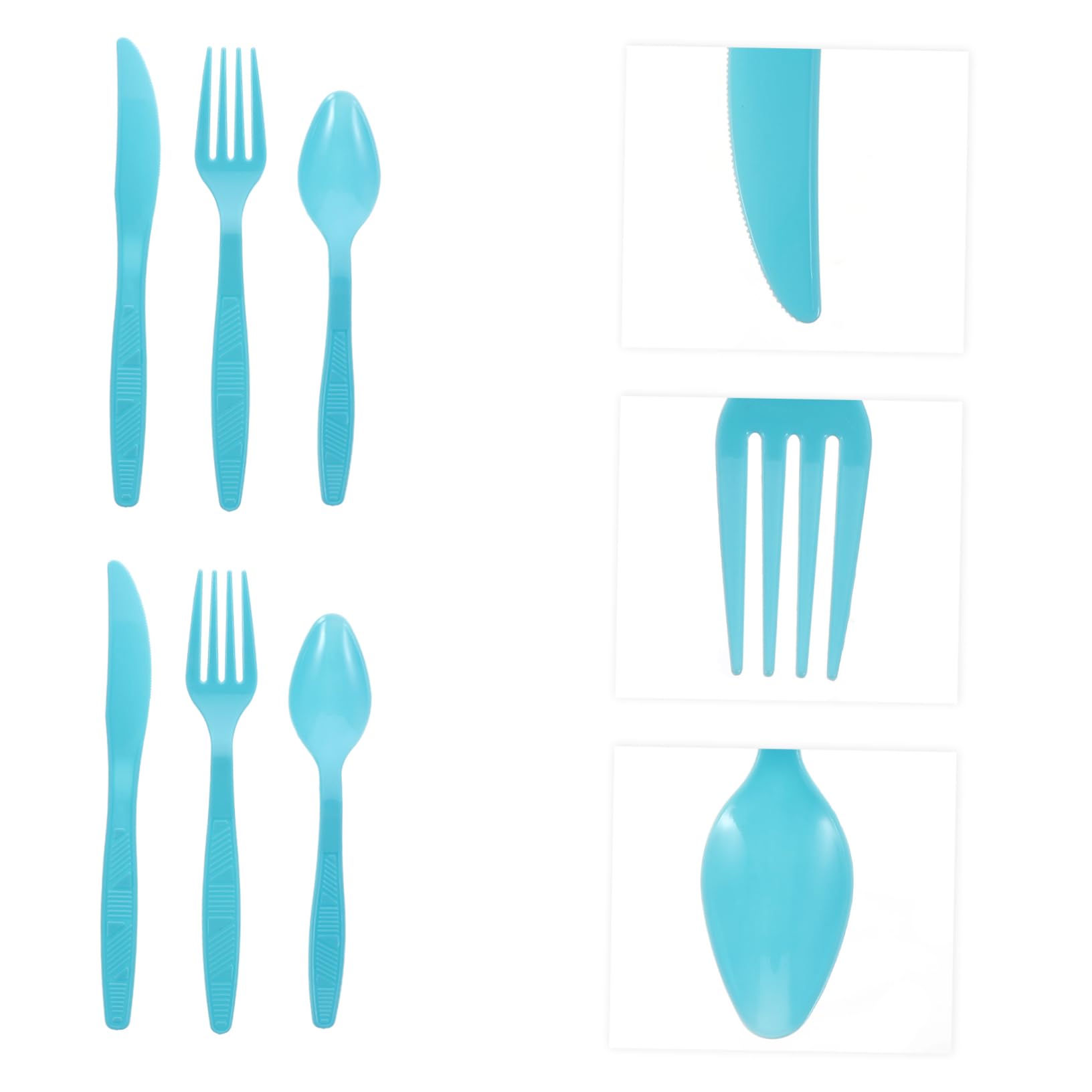 NOLITOY Birthday Party Supply 16-piece Disposable Cutlery Set Plastic Non-bendable Non-tear Non-breakable Quick Easy Party Dec