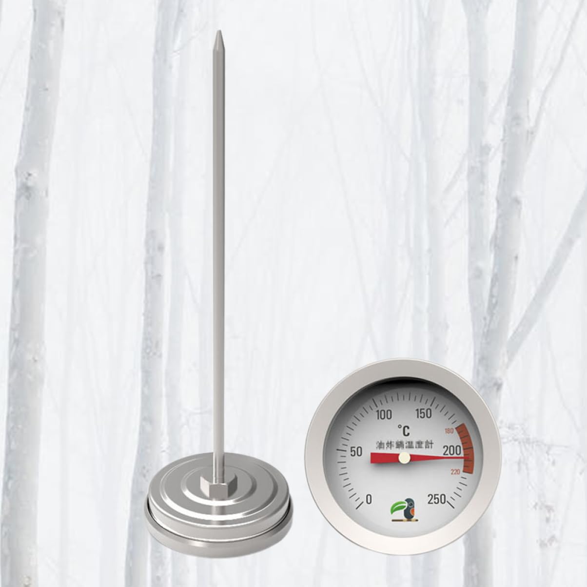 COLLBATH Stainless Steel Jam and Syrup Thermometer Probe Candy Temperature Detector for Precise Measurements Cooking Deep Frying and Candy Making