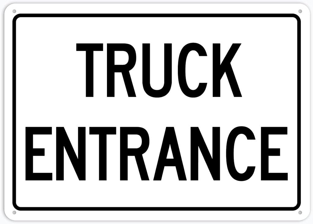 8"x12" Aluminum Tin Sign Plate - Facility Traffic Sign Truck Entrance - Safety Restriction Alert, Caution Warning Notice