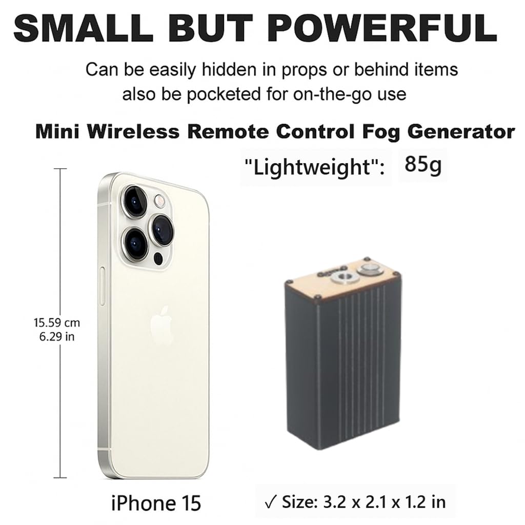 Nebbia Mini macchina per feste all'aperto, portatile, leggera, per uso interno (nero), ML-FMOFOG1