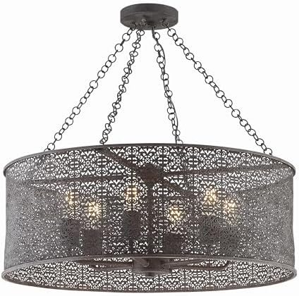 Crystorama Jasmine 6 Light Forged Bronze Chandelier