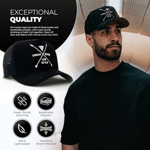 Image of Urban Effort Trucker Hat for Men - Mesh Back Baseball Cap, 5 Panel Snapback Hats for Men and Women