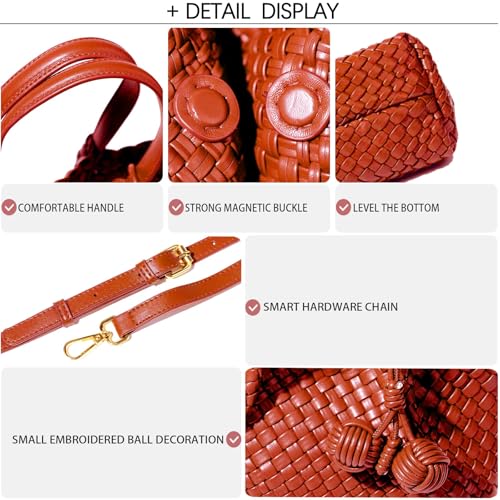 Image of Woven Tote Bag for Women, Hobo Bag for Work, Large Beach Travel Handbags and Purses, Retro Shoulder Bag, Shopping Bag