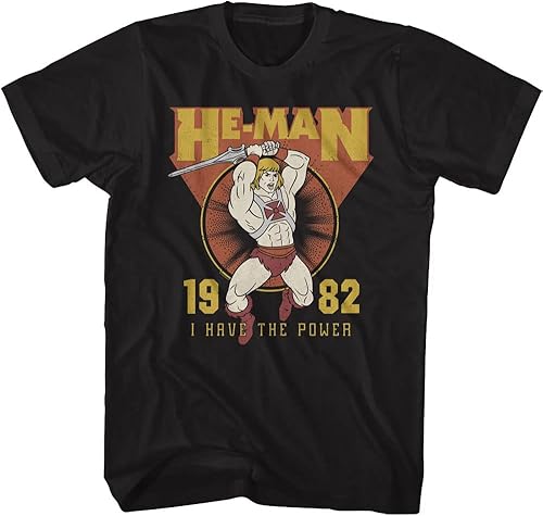 Camiseta de Masters of The Universe con texto en inglés "He Man I Have The Power '82" para adultos, de manga corta, con figura de acción, camisetas