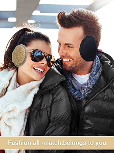 Jagely 6 Pieces Unisex Ear Muffs Cold Winter Knit Earmuffs Fur Foldable Behind The Head Ear Warmer With Adjustable Wrap For Women Men Girls Running Outdoor #TOP6
