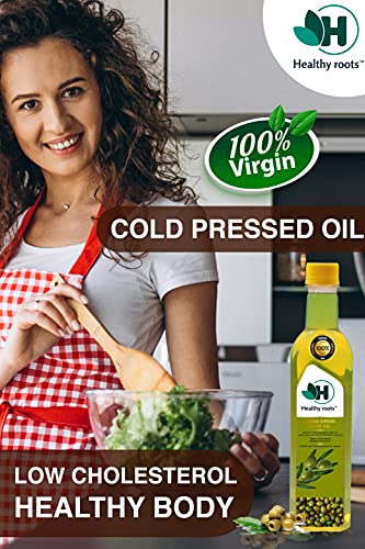 Image of Healthy Roots 100% Spanish Extra Virgin Olive Oil 5 L - Imported From Spain - Cold Pressed Olive Oil For Cooking, Salad Dressing And Sauteing.