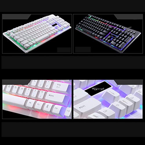 Kongqiabona-UK G20 USB Wired Mechanical Keyboard Gaming Keyboard Waterproof Suspended with led RGB Colorful Backlight For PC Computer Gamer