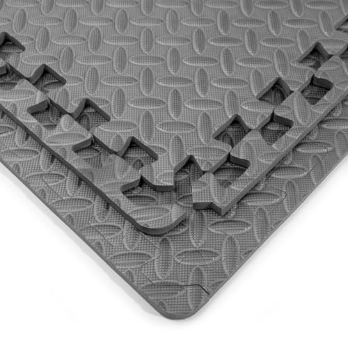 Image of Art3d 48 Sq.Ft Eva Puzzle Exercise Mats, 1 /2 inch Thick Foam Interlocking Tiles for Flooring, Workout, Gym Equipments, Pack of 12, Grey