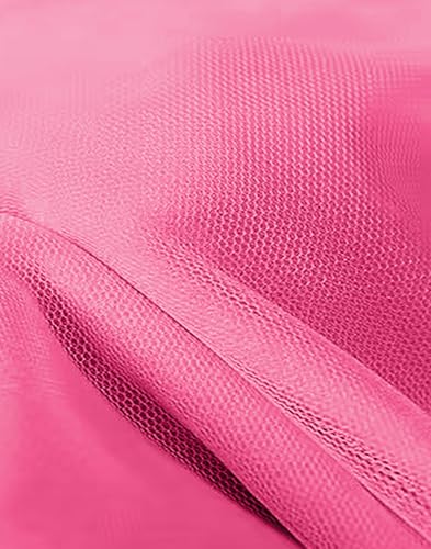 Image of YFANG Women's Sexy Ruffle Hem Halter Deep V Neck Ruched Sleeveless Mesh Bodycon Cocktail Party Maxi Dress Rose Small