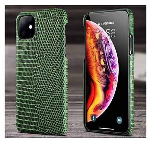 Protection iPhone 11 Pro étui homme business cuir motif lézard vert