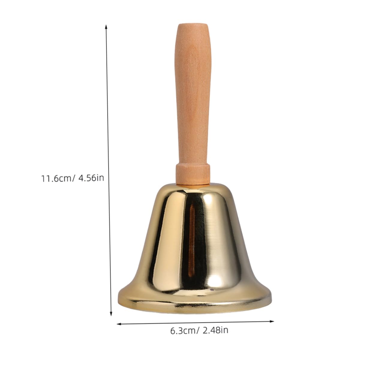 OFFSCH Vintage Hand Bell Service Bells for Classroom Office Restaurant Jingles with Golden Finish for Elderly Food