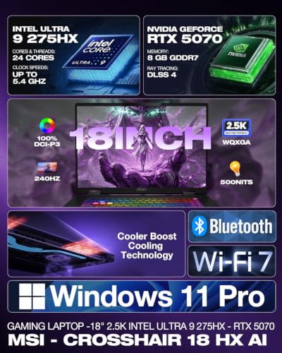 Image of msi Crosshair 18 HX AI Gaming Laptop 18 inch RTX 5070 Intel Ultra 9 275HX
