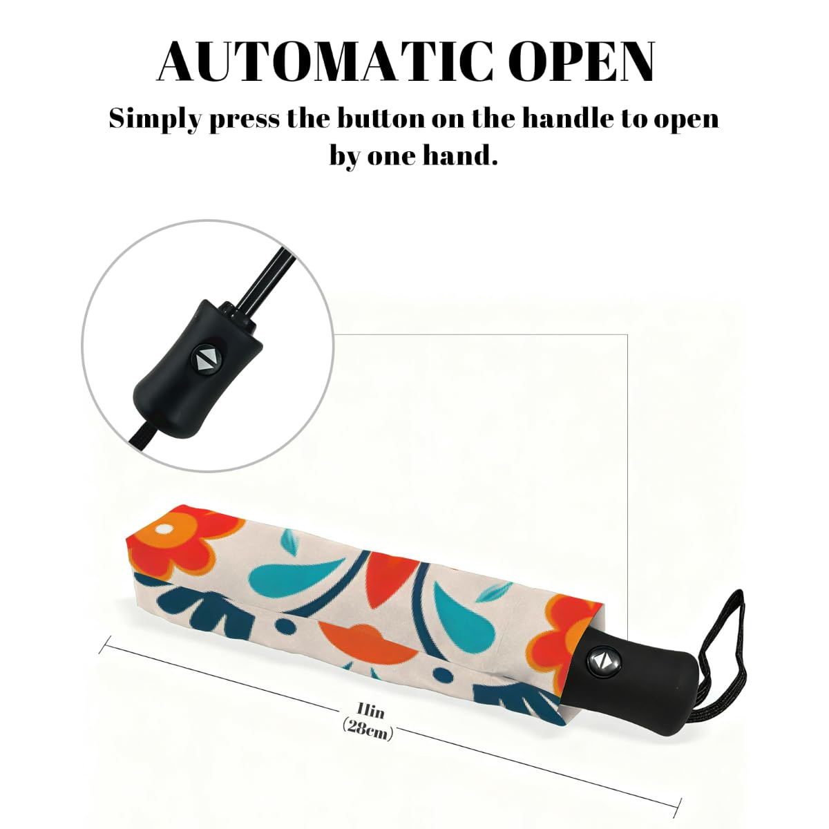 Ombrello pieghevole etnico mandala fiore foglie ombrello da viaggio compatto antivento impermeabile con protezione UV rivestimento nero leggero 8 coste portatile per pioggia sole