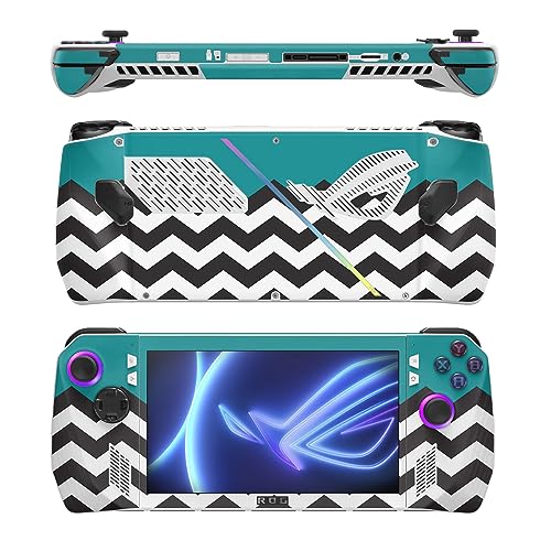 Image of MightySkins Skin Compatible with Asus ROG Ally - Teal Chevron | Protective, Durable, and Unique Vinyl Decal wrap Cover | Easy to Apply, Remove, and Change Styles