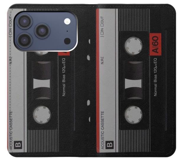 Étui cuir iPhone 17 Pro cassette vintage protégeant votre écran - 3