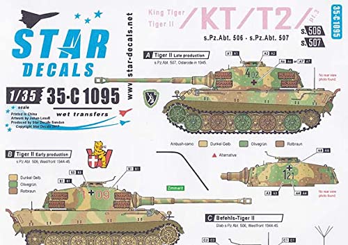Amazon | STAR-DECALS C1095 1/35 武装親衛隊のティーガーII #3 SS第