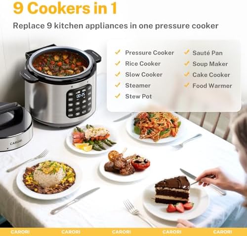 Image showing included accessories: inner pot, steam rack, measuring cup, and spoon.