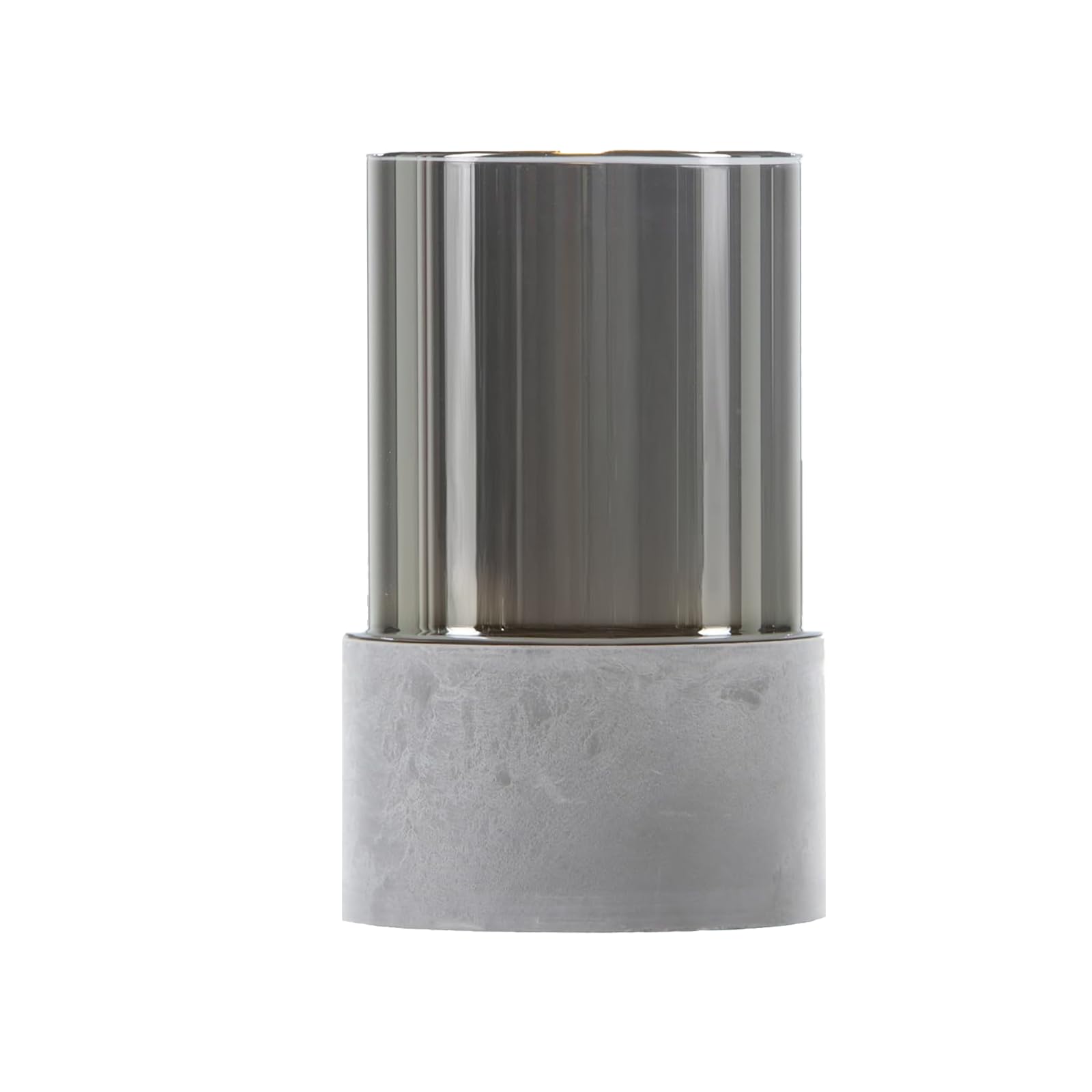 4er Set LED Glas-Windlicht Kalio Tischdeko aus Glas in Grau 15,5 cm