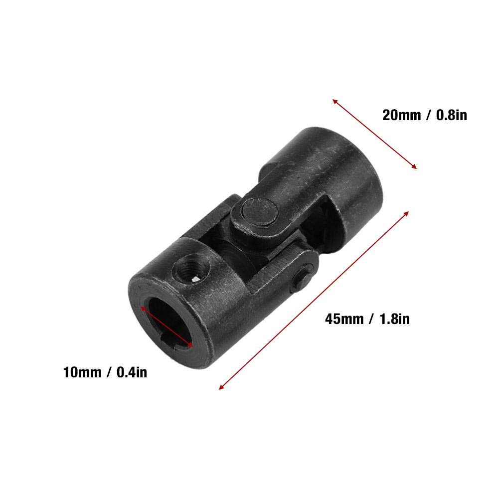 Przegub kardanowy 10 mm, sprzęgło wału, przyłącze silnika "zrób to sam", przegub uniwersalny z rowkiem przegubem krzyżowym 10 × 20 × 45 mm