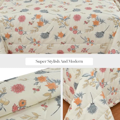 Image of FRESH FROM LOOM Microfiber All Seasons Collection Micro Fiber Comforter | Dohar | Quit | Single Bed | Double Weaved | Washable | Hypoallergenic Skin Friendly (Pastel-Cream | 60x90 in, Single Bed)