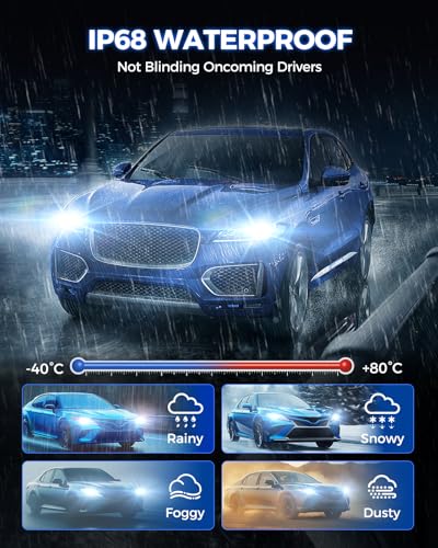 Image of Marsauto 9005 Fog Bulbs, 40,000LM 800% Brighter 6500K White High-Performance HB3 Driving Light or Fog, Plug and Play, Pack of 2
