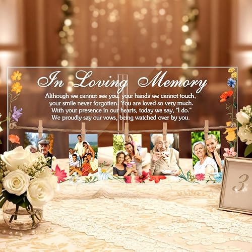 Novabright in Loving Memory Wedding Sign 15.7 x 7.87 Inch Acrylic...