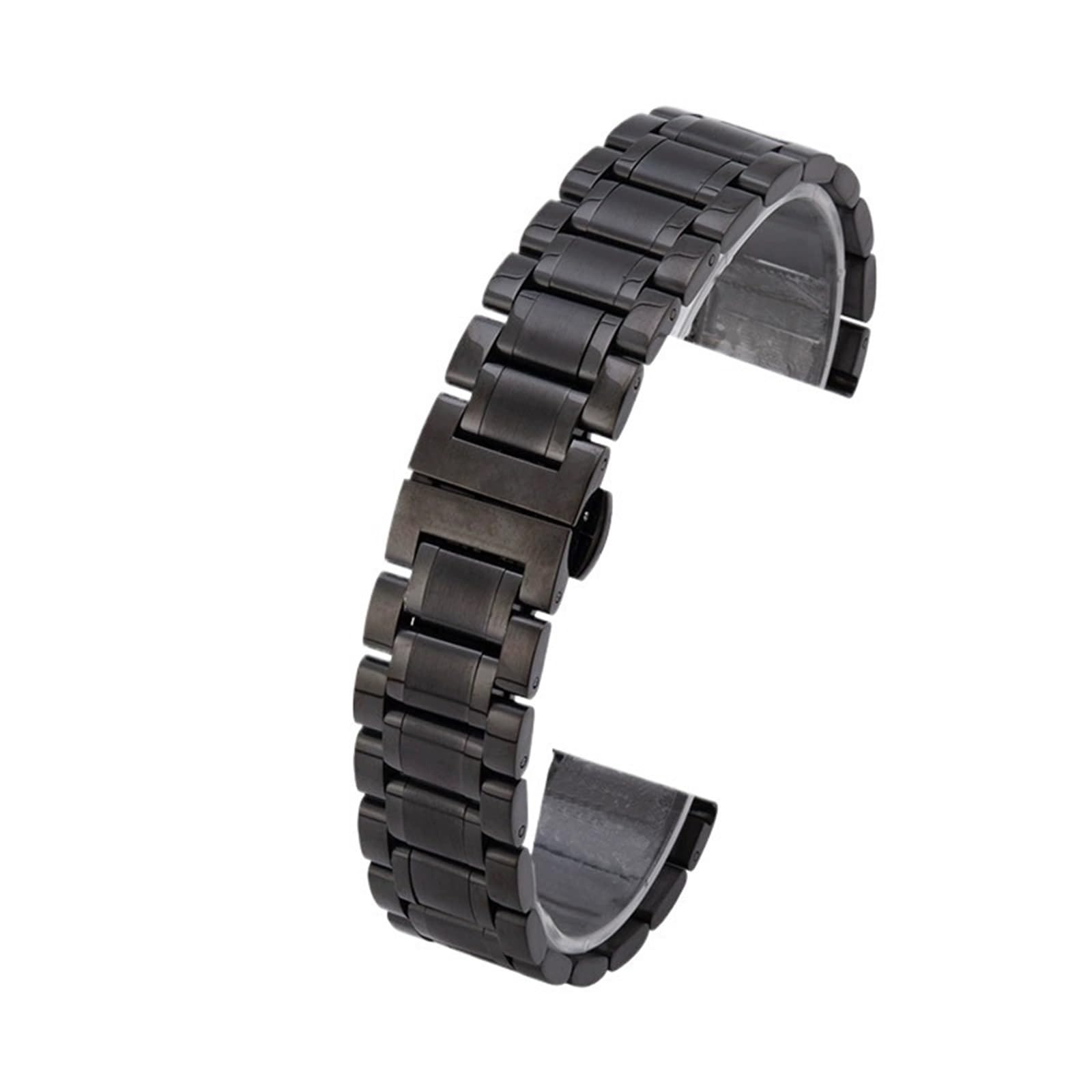 Stainless Steel Watch Bands Metal Folding Buckle Watch Straps For Men Women With Curved Interface