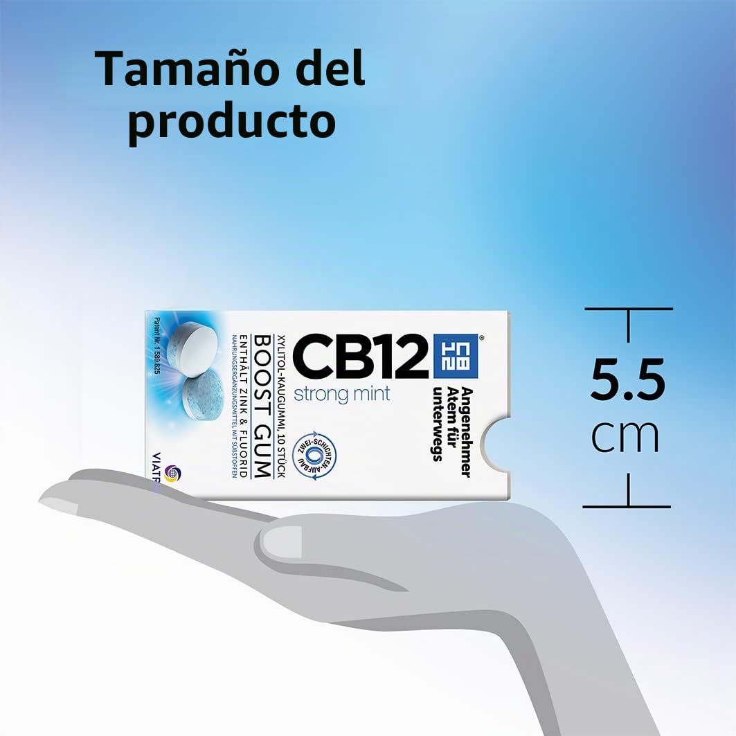 CB12 Boost - Gomas para masticar – Frescor instantáneo en movimiento, evita el mal aliento, sin azúcar y sabor a menta fresca, 10 unidades