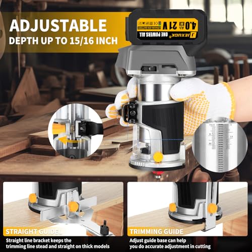 JEXUGK 21V Brushless Wood Router