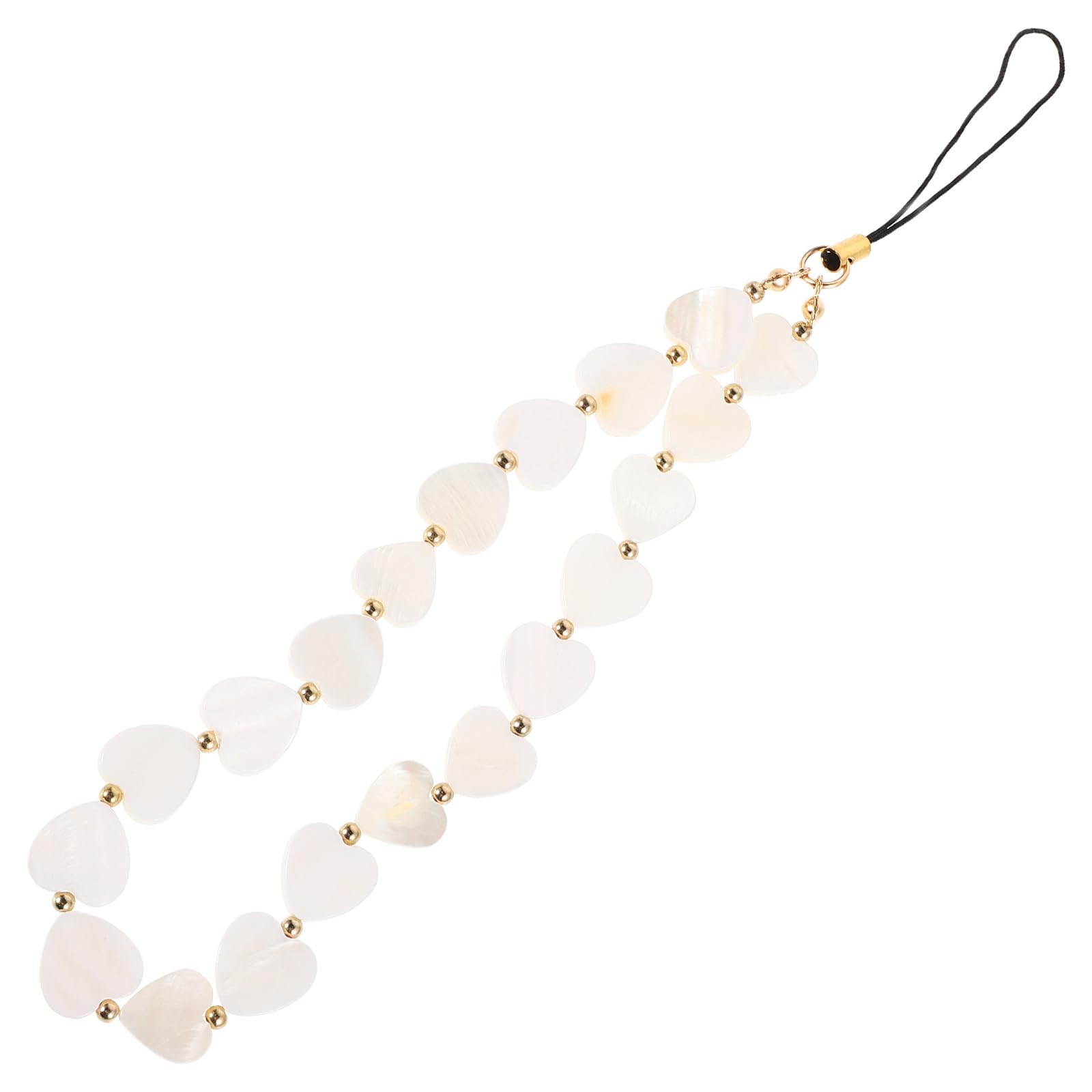 TEHAUX Porte-clés Chaîne Pendentif Cœur en Perles pour Téléphone Portable, Accessoire Décoratif, Chaîne Téléphonique Élégante pour Étui de Téléphone, Bijou pour Femmes, Présent Pratique