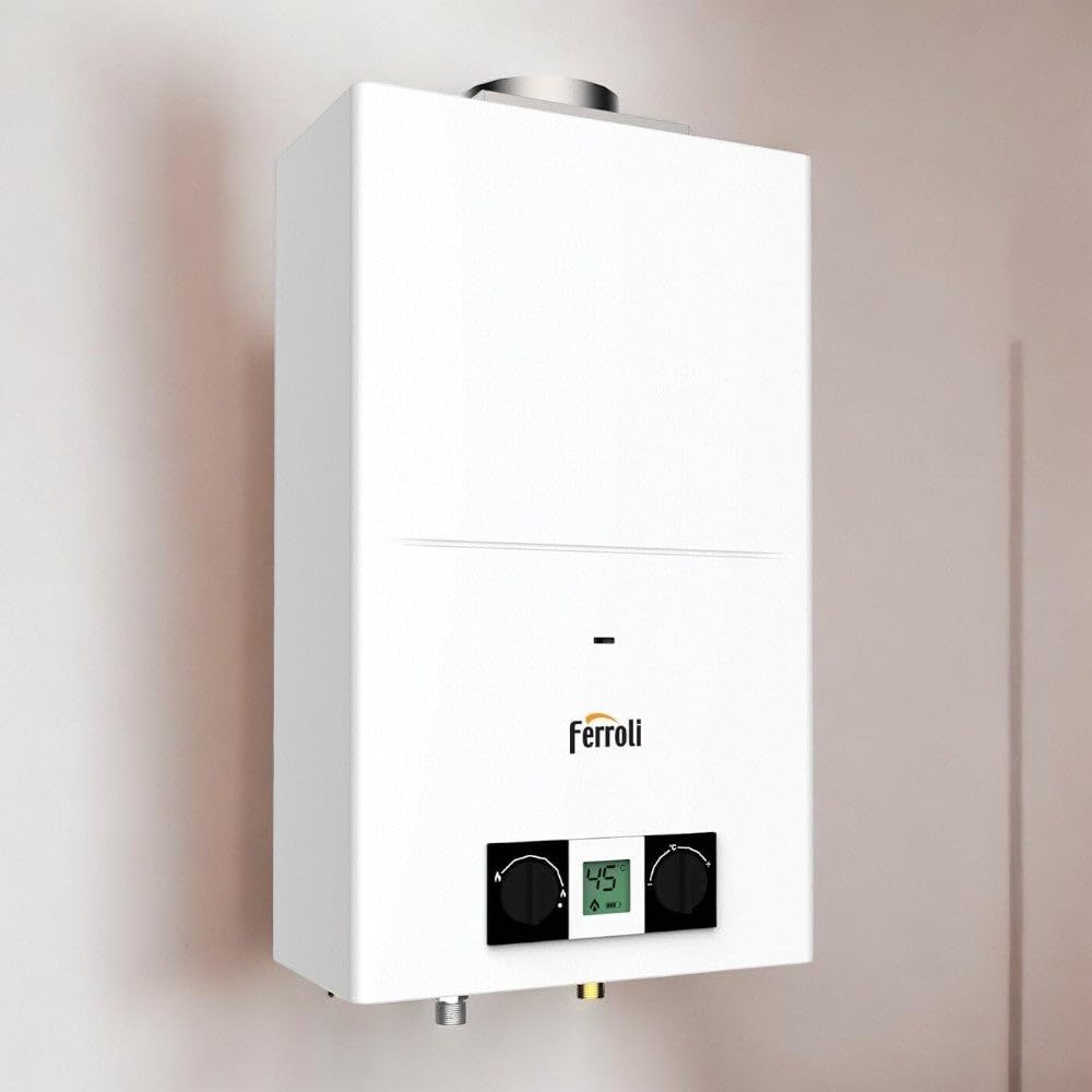 Scaldabagni scaldacqua murale a Gas tiraggio Naturale Camera Aperta Pegaso Eco 11 gpl Ferroli