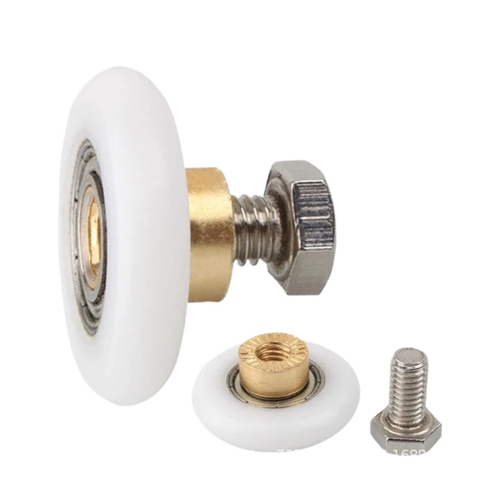 Vnakrny 23Mm Shower Door Rollers 22Pcs Copper Nylon Hanging Roller Hardware Set