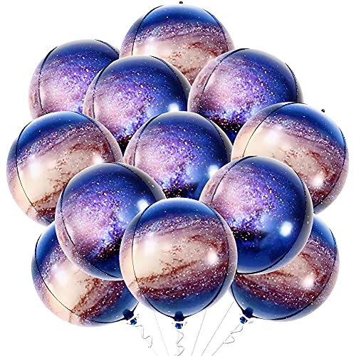 KatchOn Galaxy Balloons for space Decorations - 22 Inch Pack of 12 | Space Balloons for Galaxy Decorations Birthday Decoration | Planet Balloon for Back To School Decor