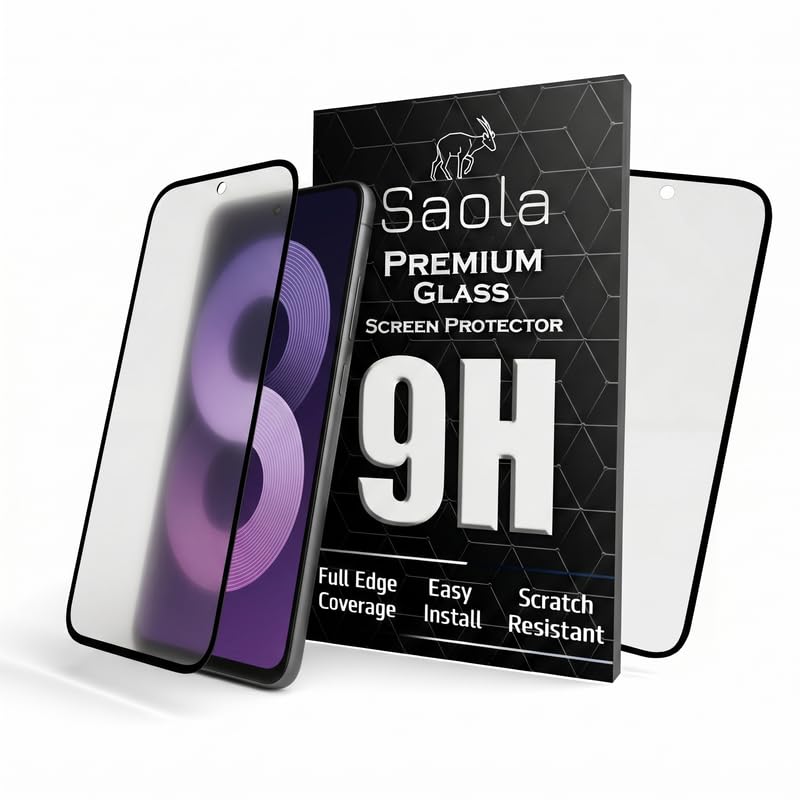 Image of Saola HD Matte Tempered Glass With 18H Hardness For Vivo X300 FE (Pack Of 2) with Hassle-less Installation Kit. Full screen Coverage. 6.31 inch