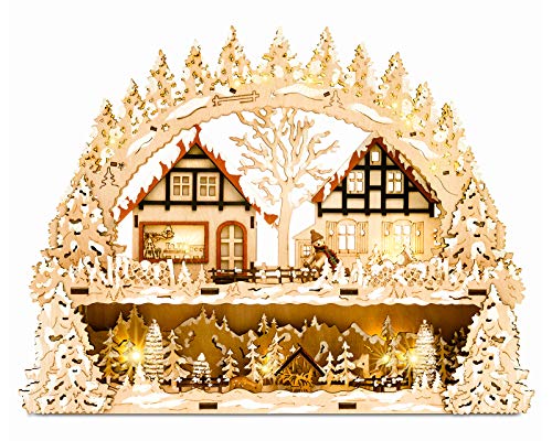 SIKORA LB65 Holz Schwibbogen beleuchteter LED Lichterbogen Motiv...