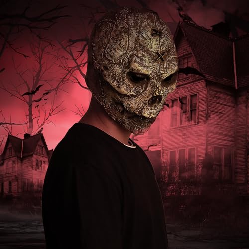 Xinxiaomeng Horror Skull Mask Halloween Burlap Skull Mask Scary Ghostface Mask Halloween Costume Carnival Latex Props thumb #3