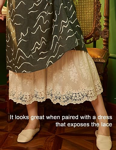 BEAUTELICATE Vintage Cotton Shorts Pettipants Culotte Slip Cropped Sleepwear Pants with Lace Edge4